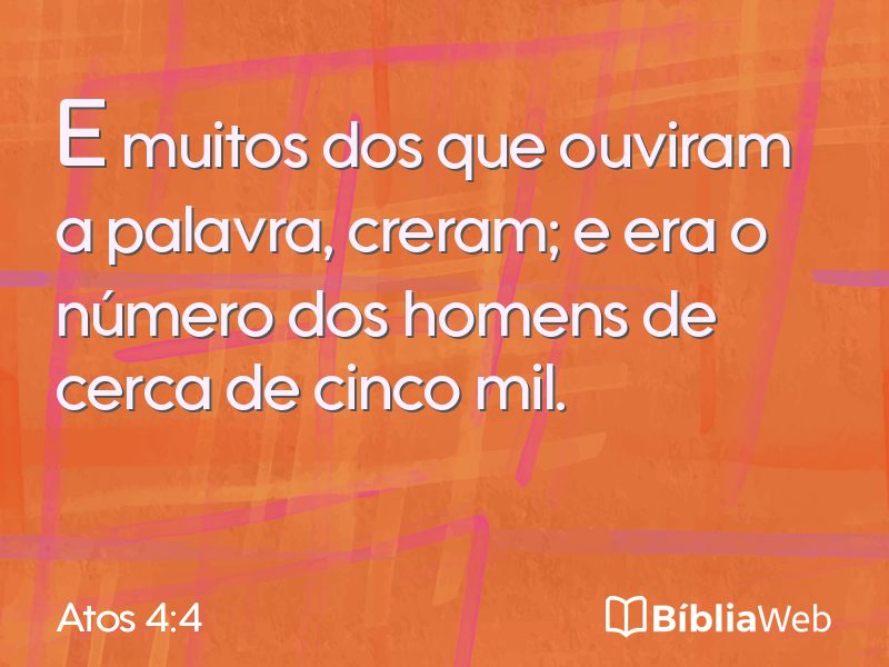 Atos 4:4 em imagem para compartilhar