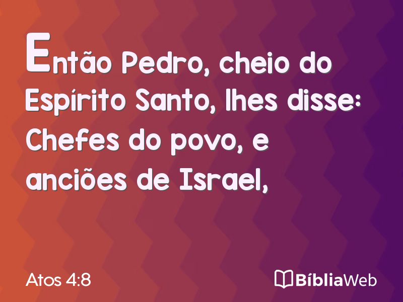Atos 4:8 em imagem para compartilhar