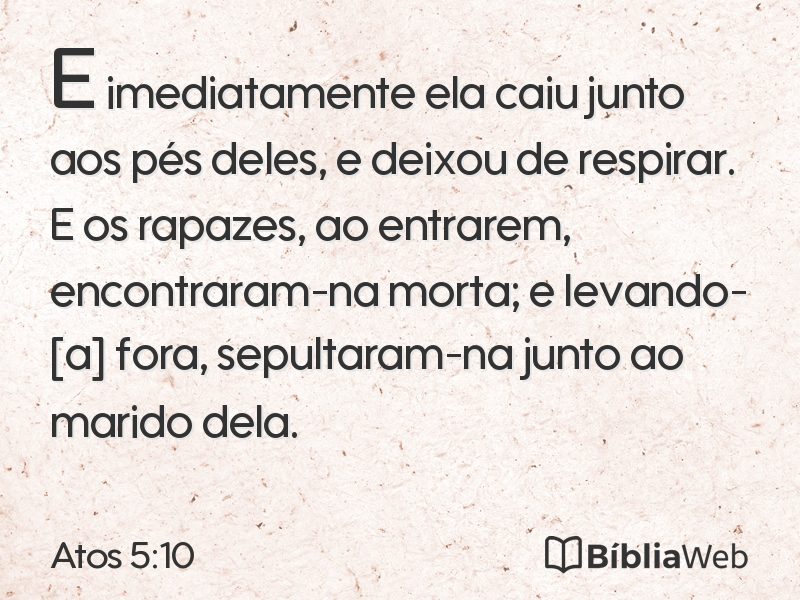 Atos 5:10 em imagem para compartilhar