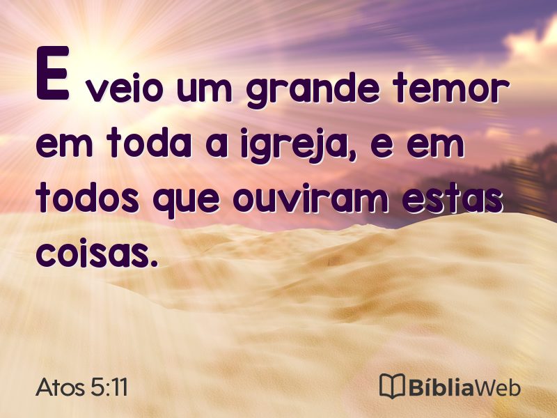 Atos 5:11 em imagem para compartilhar