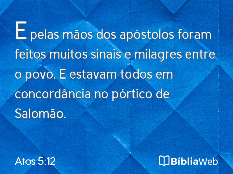Atos 5:12 em imagem para compartilhar