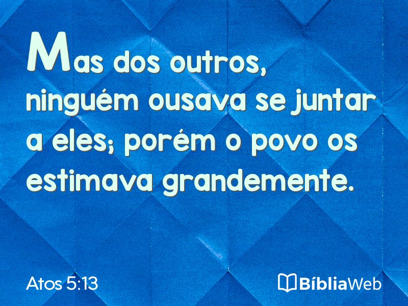 Atos 5:13 em imagem para compartilhar