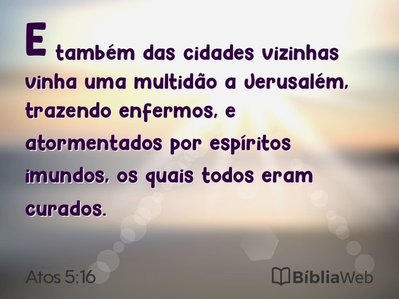 Atos 5:16 em imagem para compartilhar
