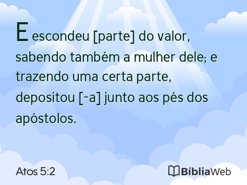 Atos 5:2 em imagem para compartilhar