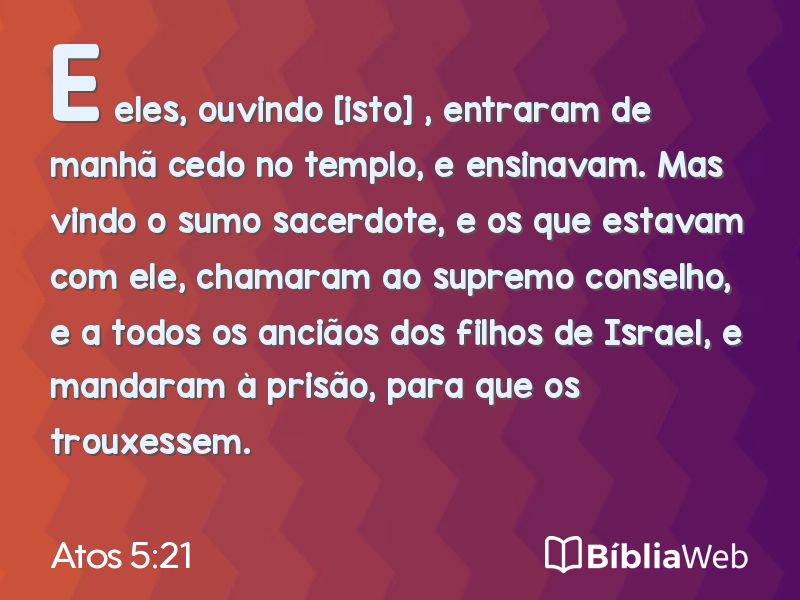 Atos 5:21 em imagem para compartilhar