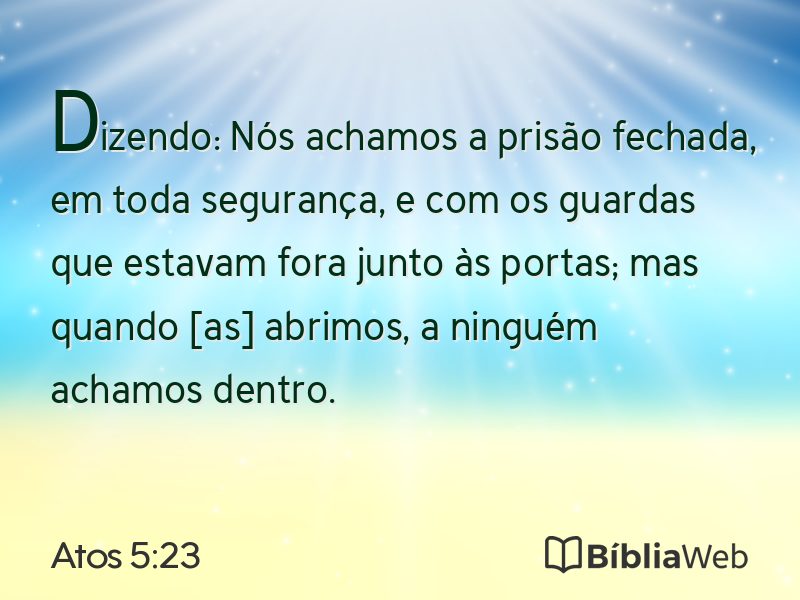 Atos 5:23 em imagem para compartilhar
