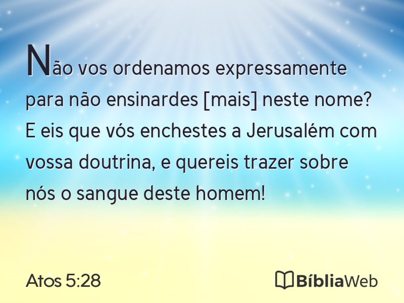 Atos 5:28 em imagem para compartilhar