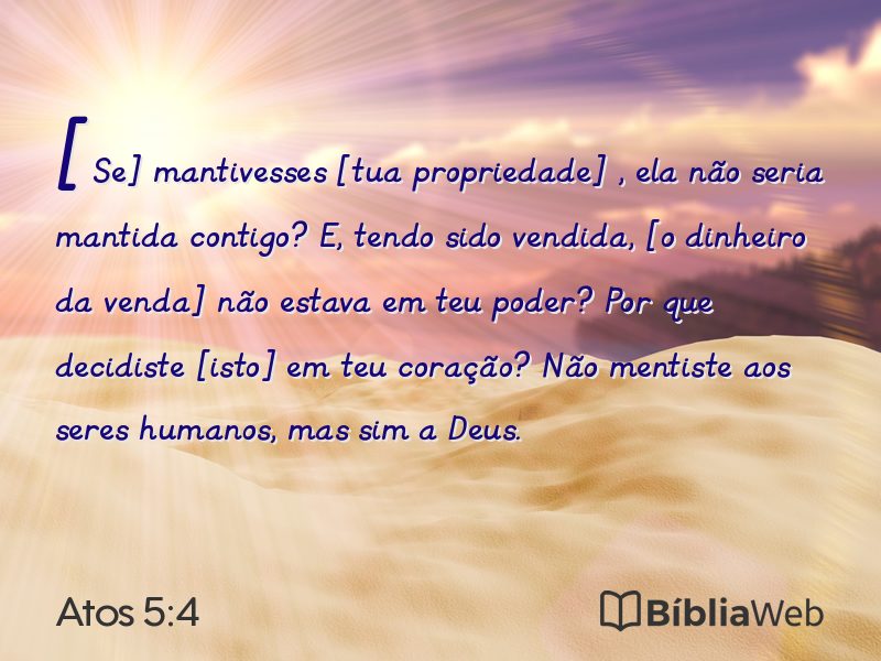 Atos 5:4 em imagem para compartilhar