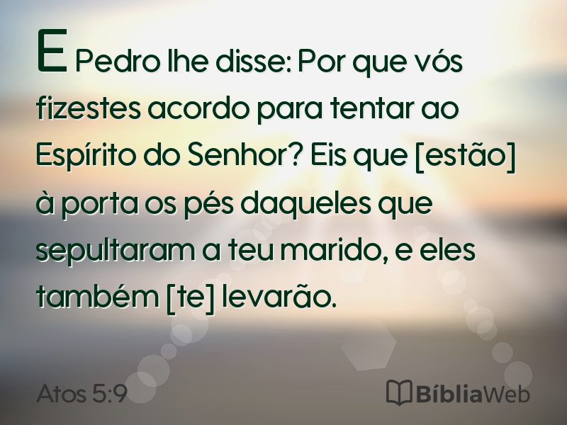 Atos 5:9 em imagem para compartilhar