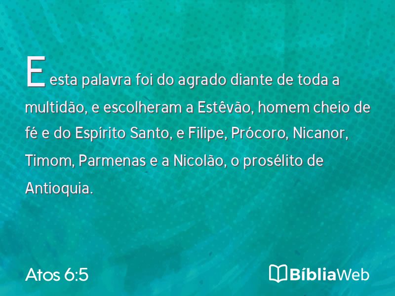 Atos 6:5 em imagem para compartilhar