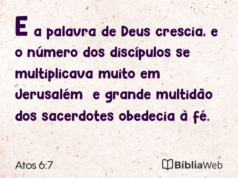Atos 6:7 em imagem para compartilhar