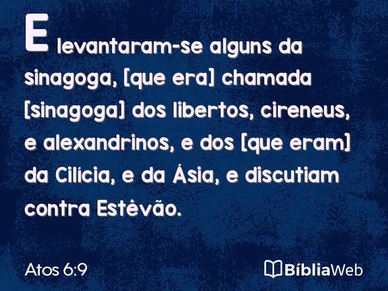 Atos 6:9 em imagem para compartilhar