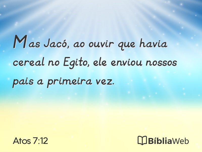 Atos 7:12 em imagem para compartilhar