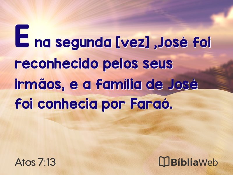 Atos 7:13 em imagem para compartilhar