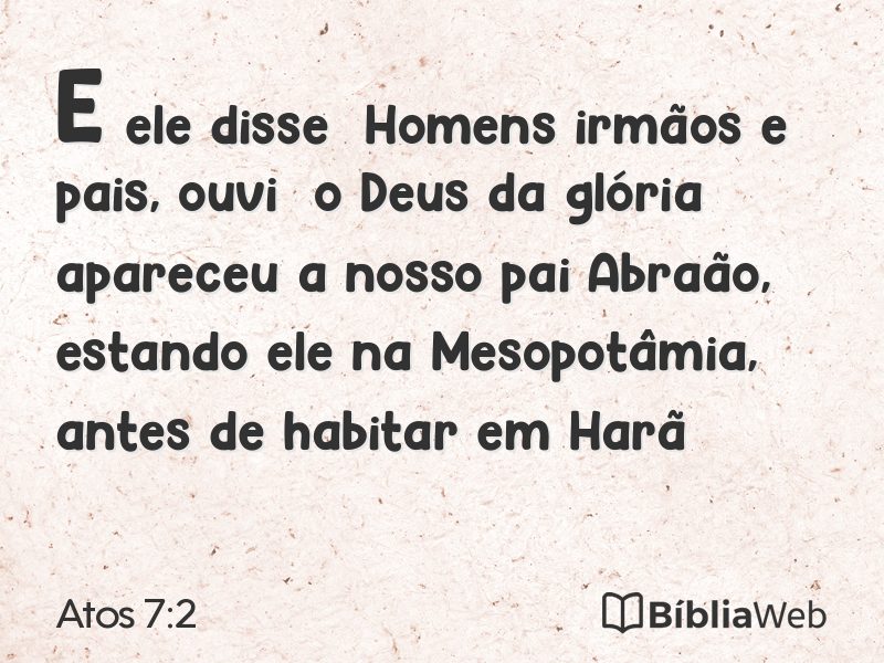 Atos 7:2 em imagem para compartilhar