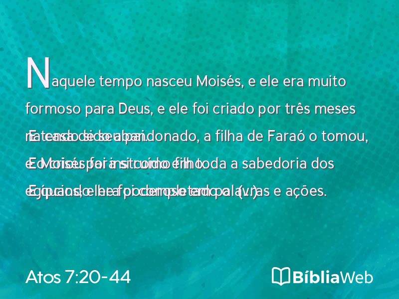 Atos 7:20-44 em imagem para compartilhar