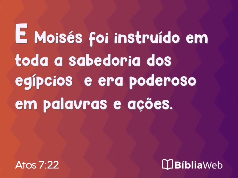 Atos 7:22 em imagem para compartilhar
