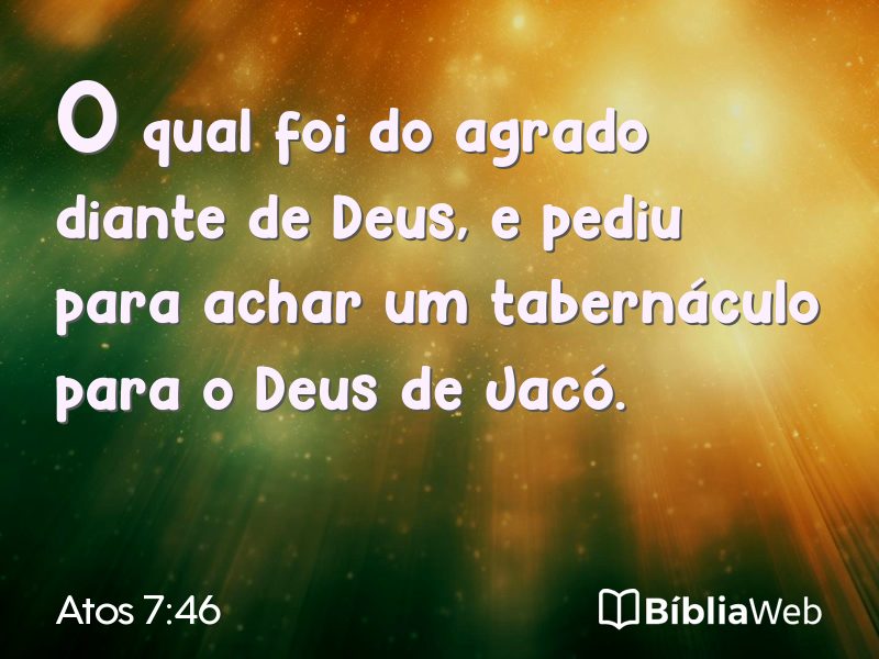 Atos 7:46 em imagem para compartilhar