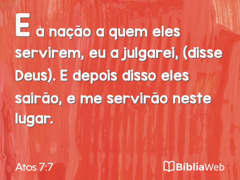 Atos 7:7 em imagem para compartilhar