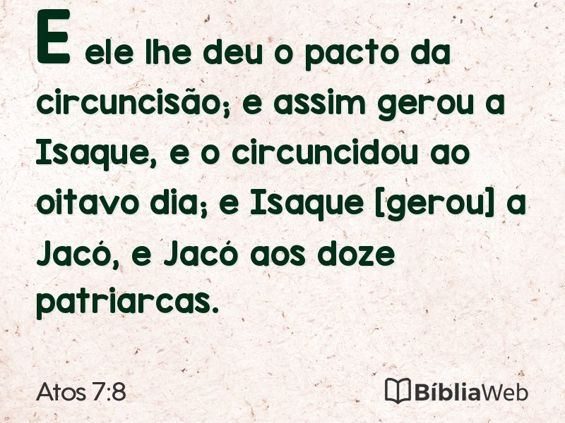 Atos 7:8 em imagem para compartilhar