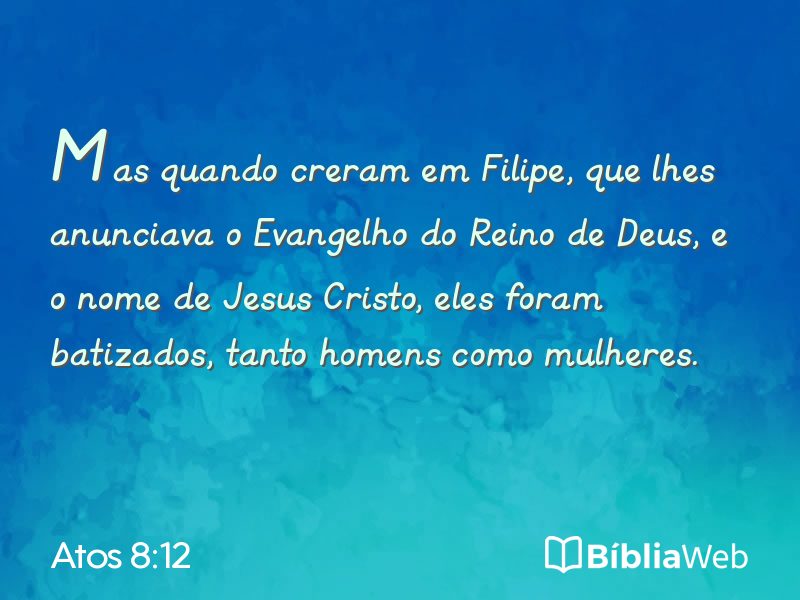 Atos 8:12 em imagem para compartilhar