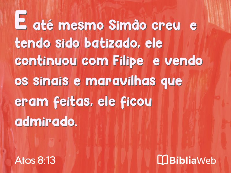 Atos 8:13 em imagem para compartilhar