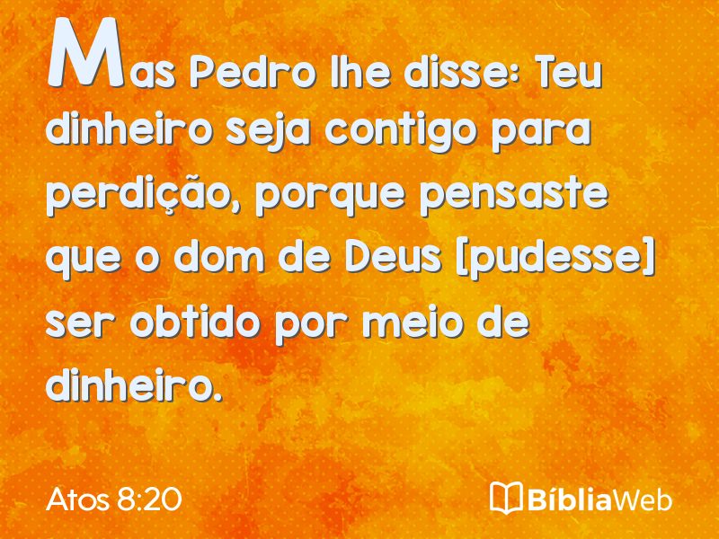 Atos 8:20 em imagem para compartilhar