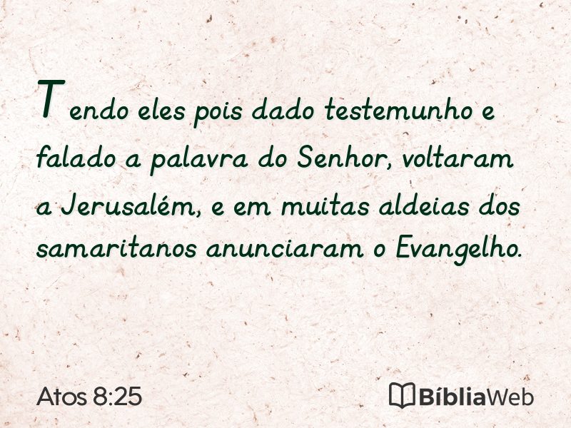 Atos 8:25 em imagem para compartilhar