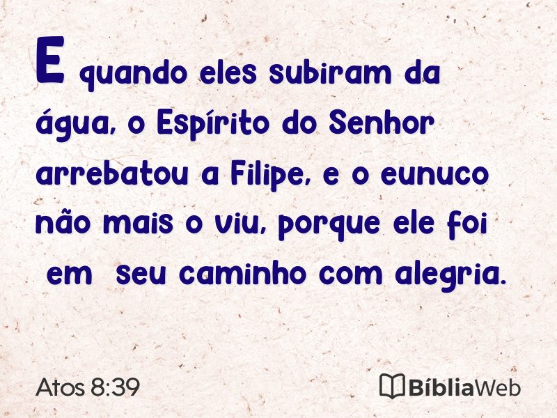 Atos 8:39 em imagem para compartilhar