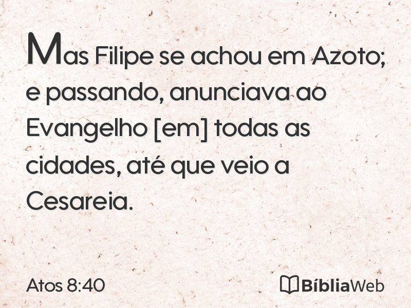 Atos 8:40 em imagem para compartilhar