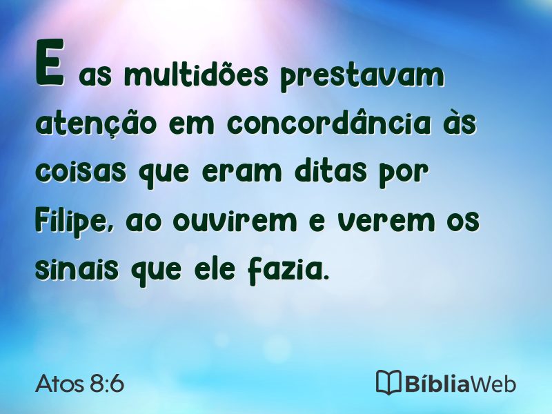 Atos 8:6 em imagem para compartilhar