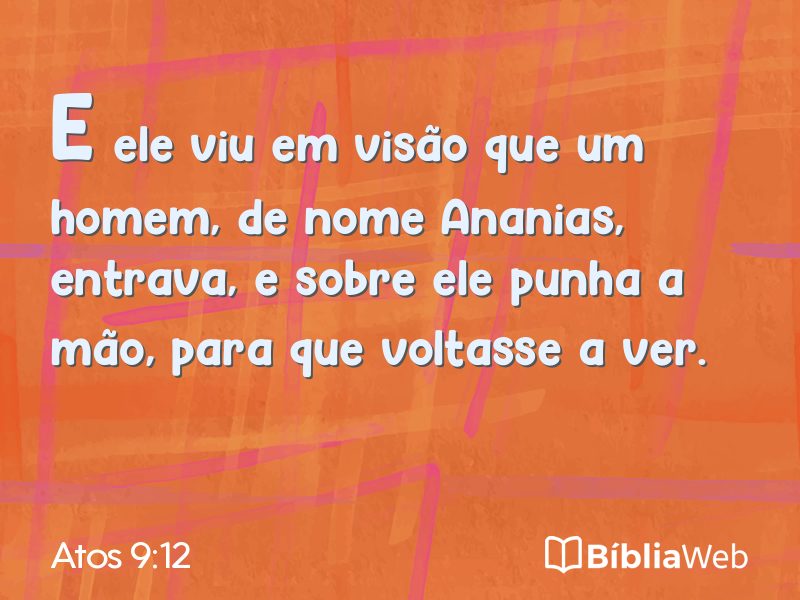 Atos 9:12 em imagem para compartilhar