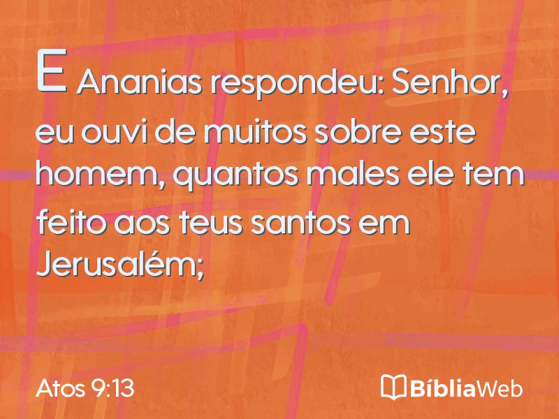 Atos 9:13 em imagem para compartilhar