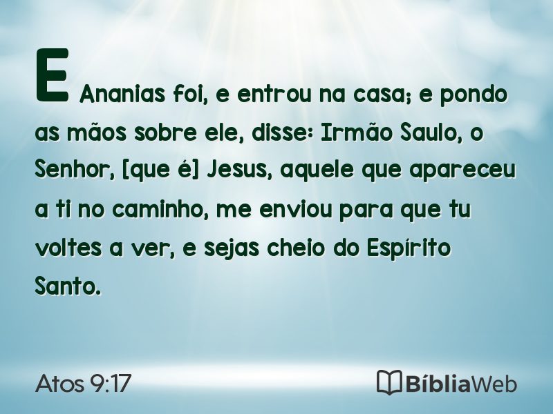 Atos 9:17 em imagem para compartilhar