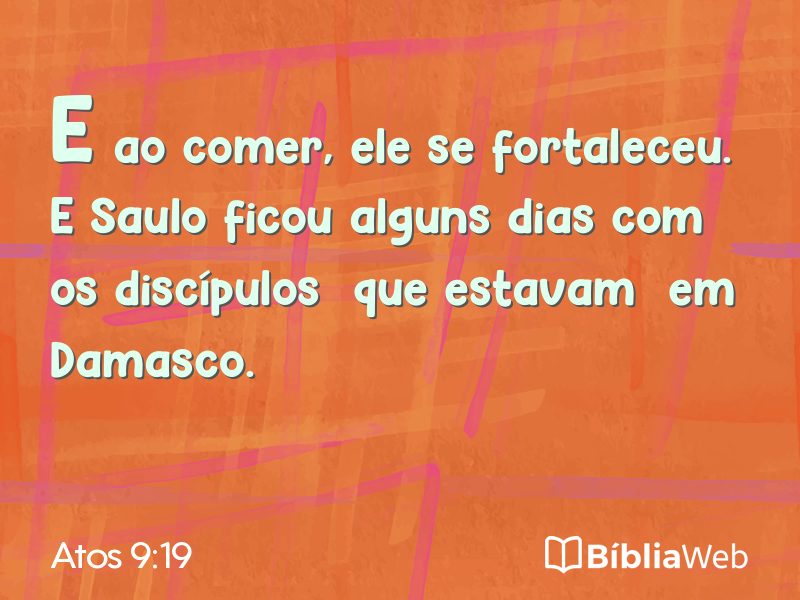 Atos 9:19 em imagem para compartilhar