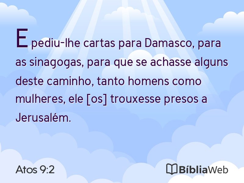 Atos 9:2 em imagem para compartilhar
