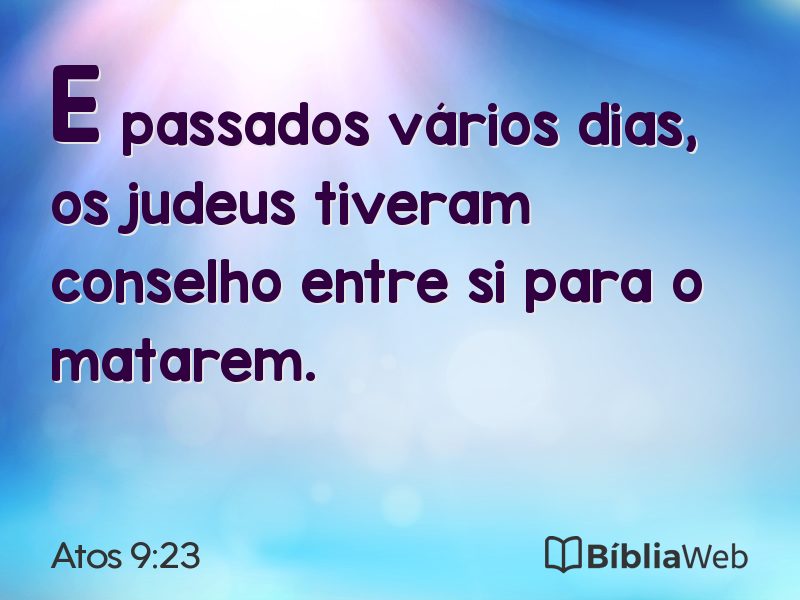 Atos 9:23 em imagem para compartilhar