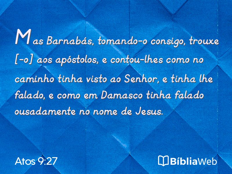 Atos 9:27 em imagem para compartilhar