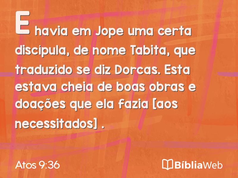Atos 9:36 em imagem para compartilhar
