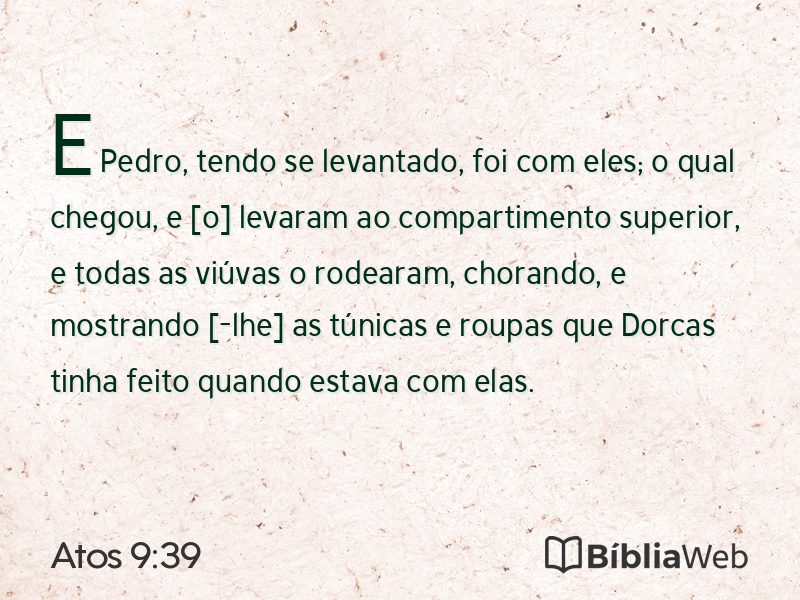 Atos 9:39 em imagem para compartilhar