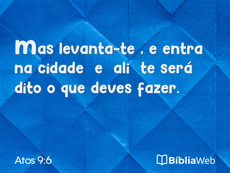 Atos 9:6 em imagem para compartilhar