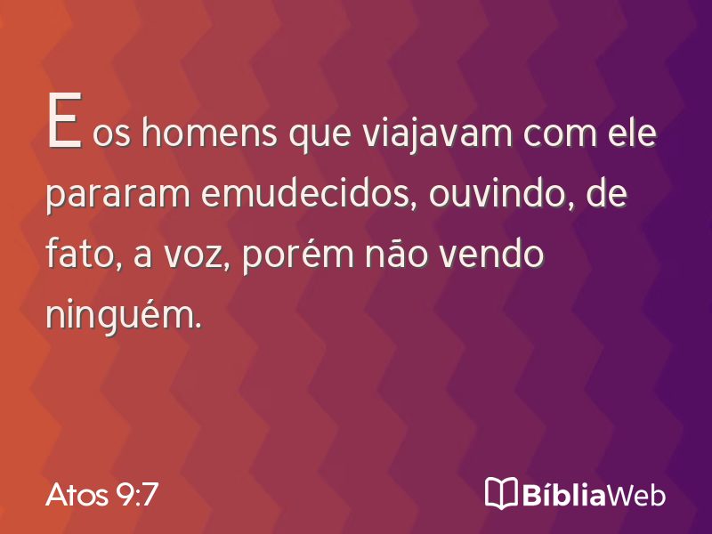 Atos 9:7 em imagem para compartilhar