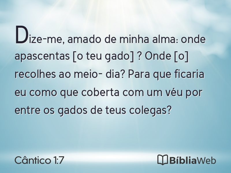 Cântico 1:7 em imagem para compartilhar