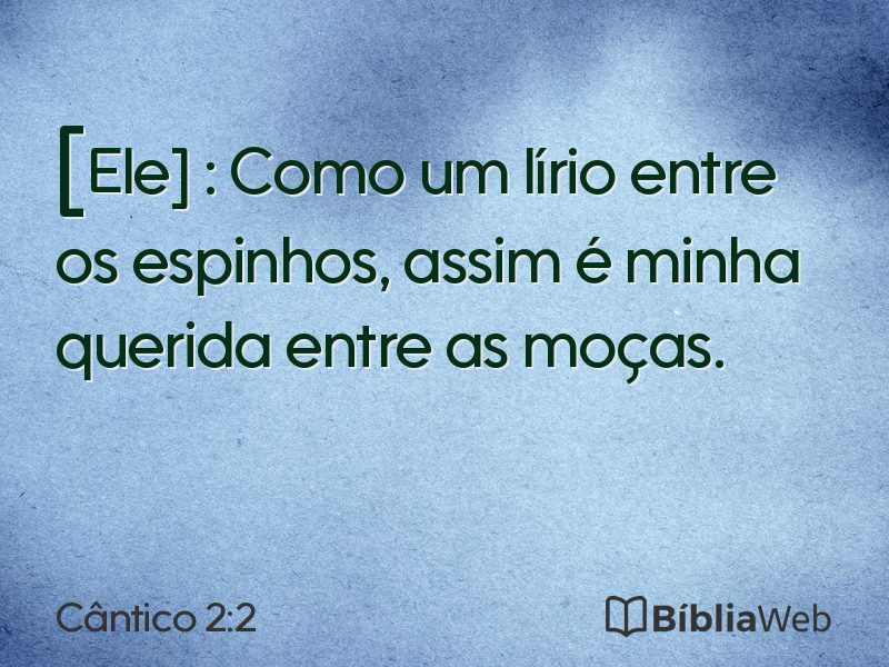 Cântico 2:2 em imagem para compartilhar