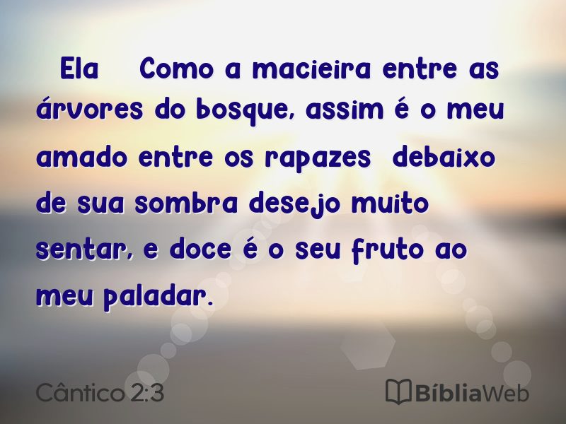 Cântico 2:3 em imagem para compartilhar