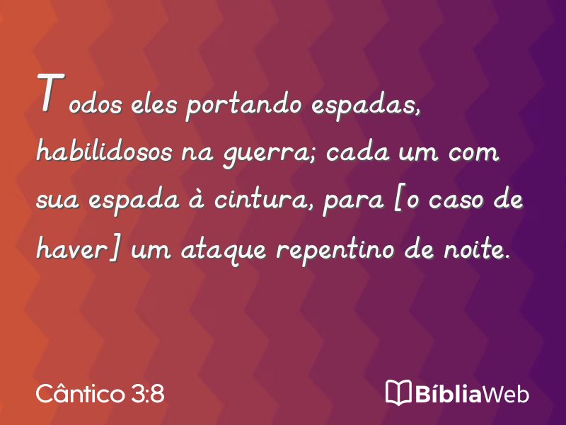 Cântico 3:8 em imagem para compartilhar