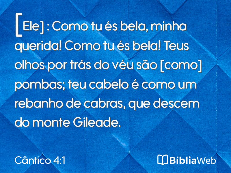 Cântico 4:1 em imagem para compartilhar