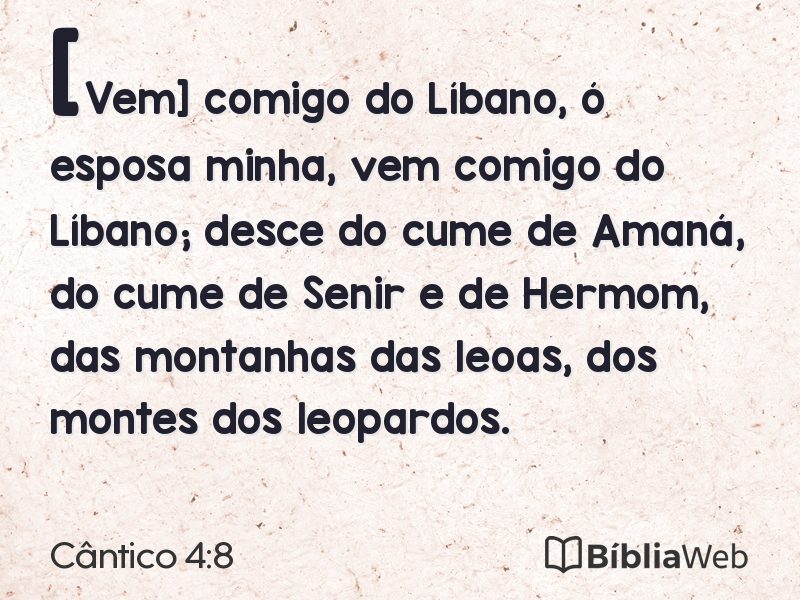 Cântico 4:8 em imagem para compartilhar