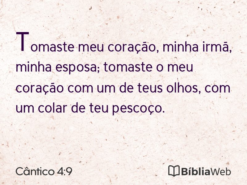 Cântico 4:9 em imagem para compartilhar
