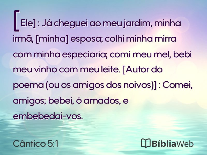 Cântico 5:1 em imagem para compartilhar